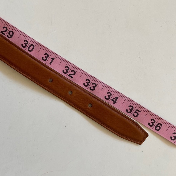 Salvatore Ferragamo || Tan Leather Belt Gold Bridle Horsebit Accents Equestrian - Picture 8 of 9